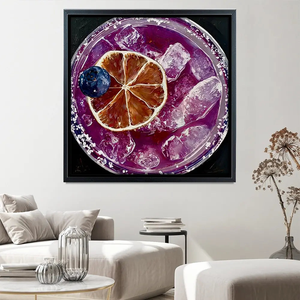 Blueberry Margartia Cocktail Square Canvas Print Blueberry Margartia Cocktail Square Canvas Print wall art product David Alexander Elder