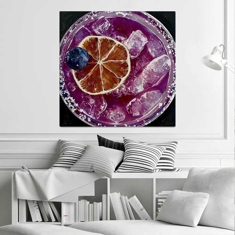 Blueberry Margartia Cocktail Square Canvas Print Blueberry Margartia Cocktail Square Canvas Print wall art product David Alexander Elder
