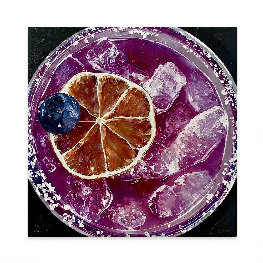 Blueberry Margartia Cocktail Square Canvas Print Blueberry Margartia Cocktail Square Canvas Print wall art product David Alexander Elder