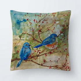 Bluebirds Love Cushion Bluebirds Love Cushion wall art product Tiffani Taylor - Independent