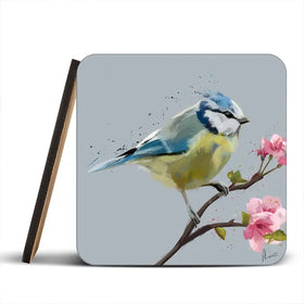 Bluetit And Flowers Coaster Set Bluetit And Flowers Coaster Set wall art product Aimee Linzi