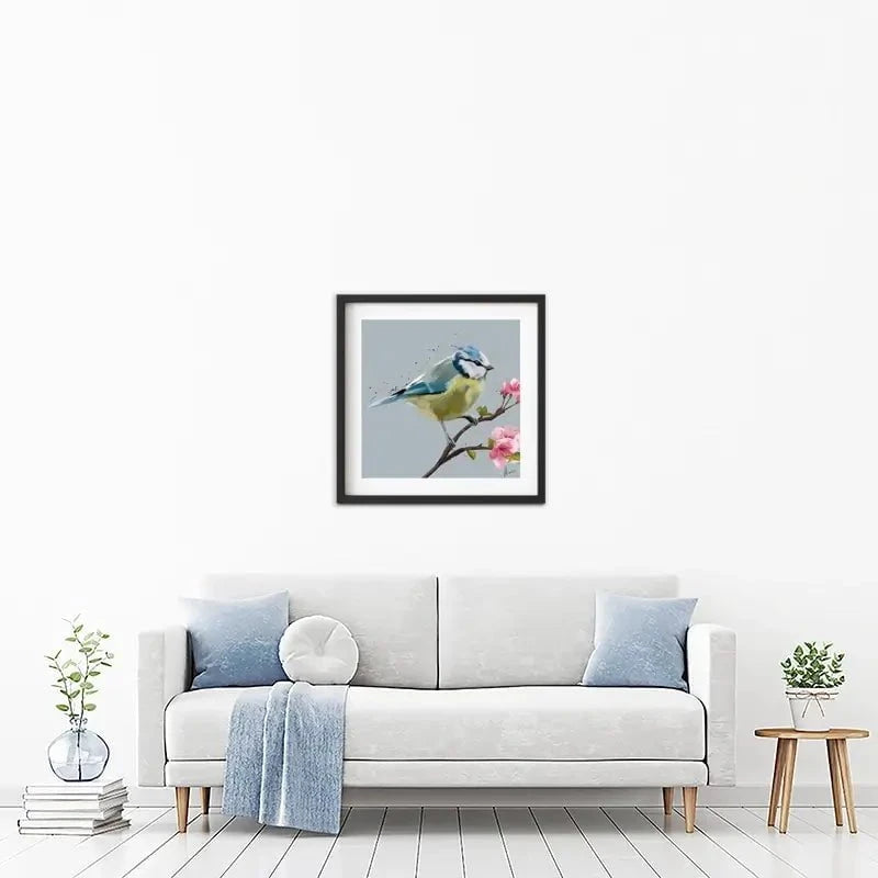 Bluetit And Flowers Framed Art Print Bluetit And Flowers Framed Art Print wall art product Aimee Linzi