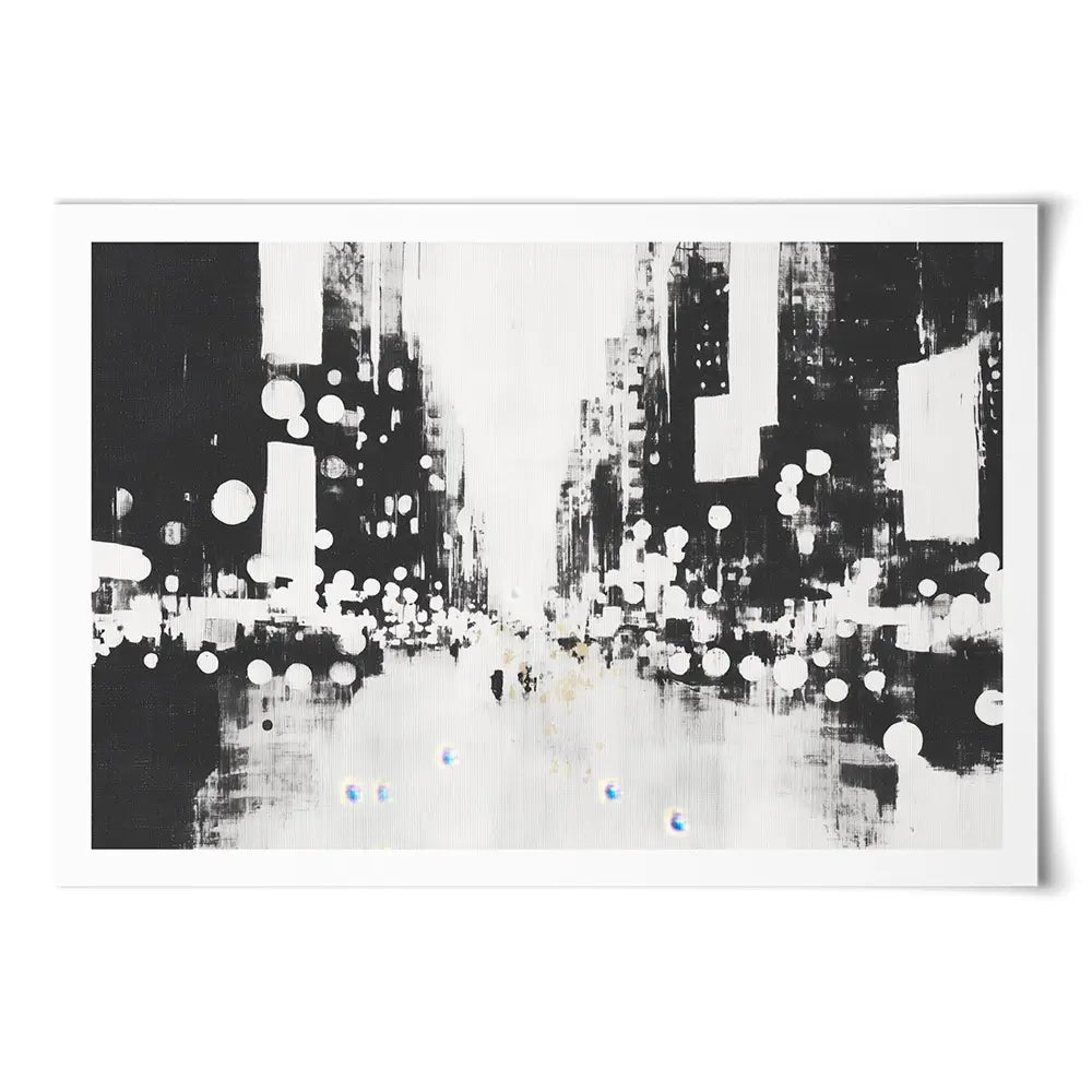 Blurred City Lights Art Print Blurred City Lights Art Print wall art product Chromatic Storm Studio