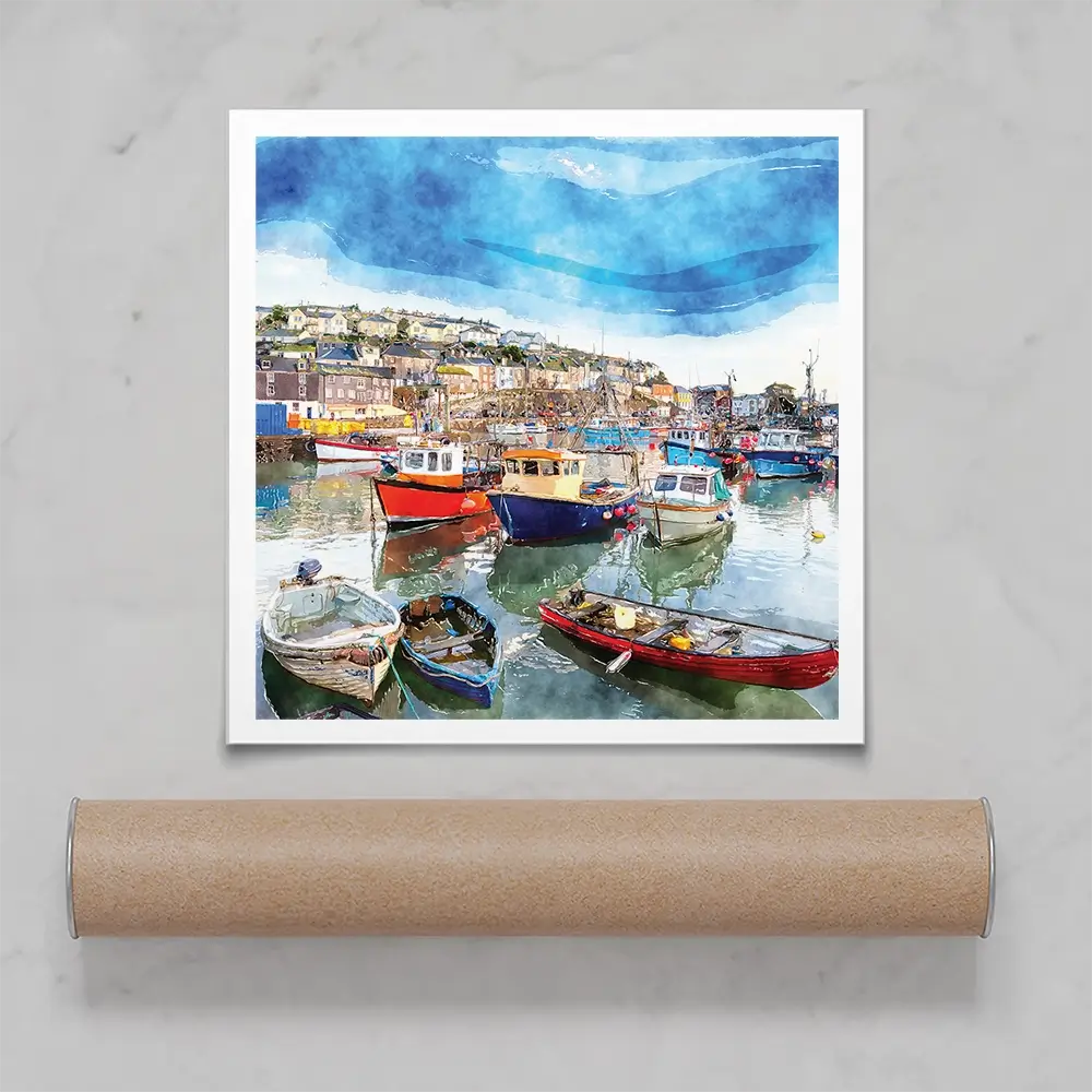 Boat Harbour Square Art Print Boat Harbour Square Art Print wall art product Helen Hotson / Shutterstock