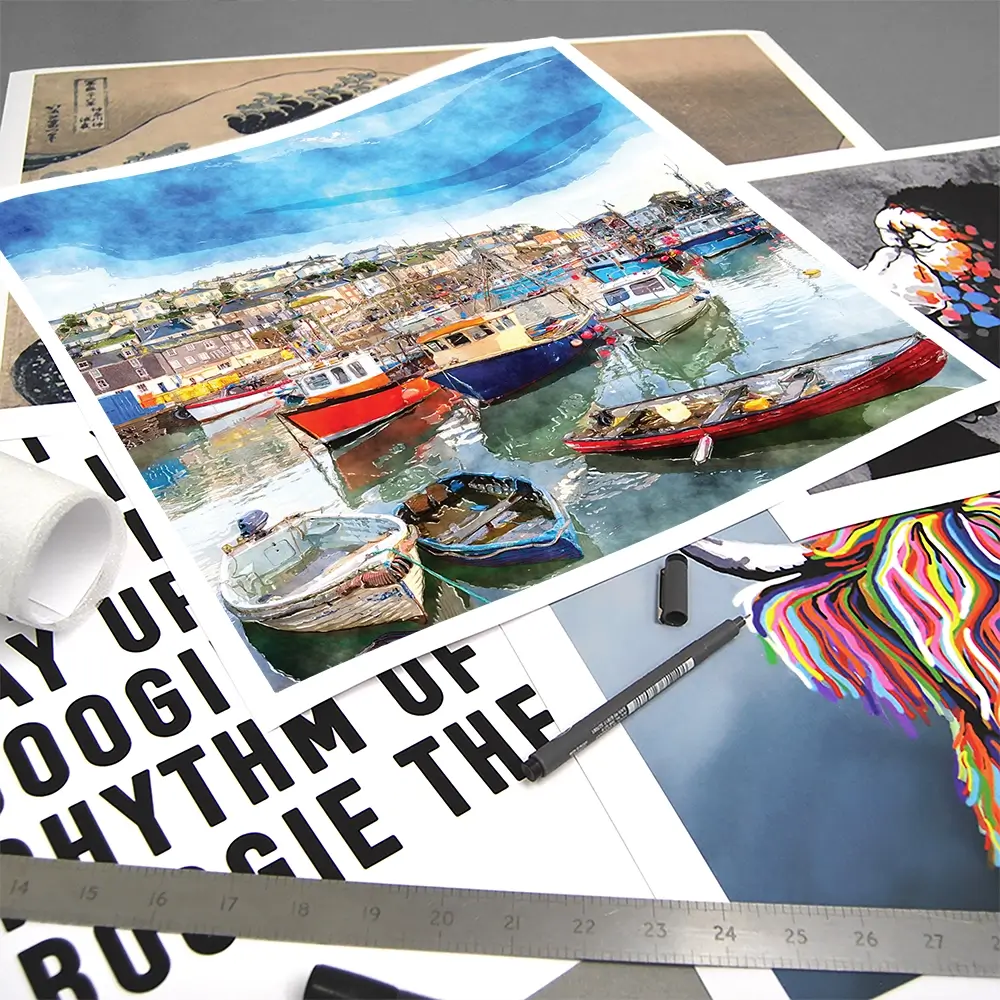 Boat Harbour Square Art Print Boat Harbour Square Art Print wall art product Helen Hotson / Shutterstock