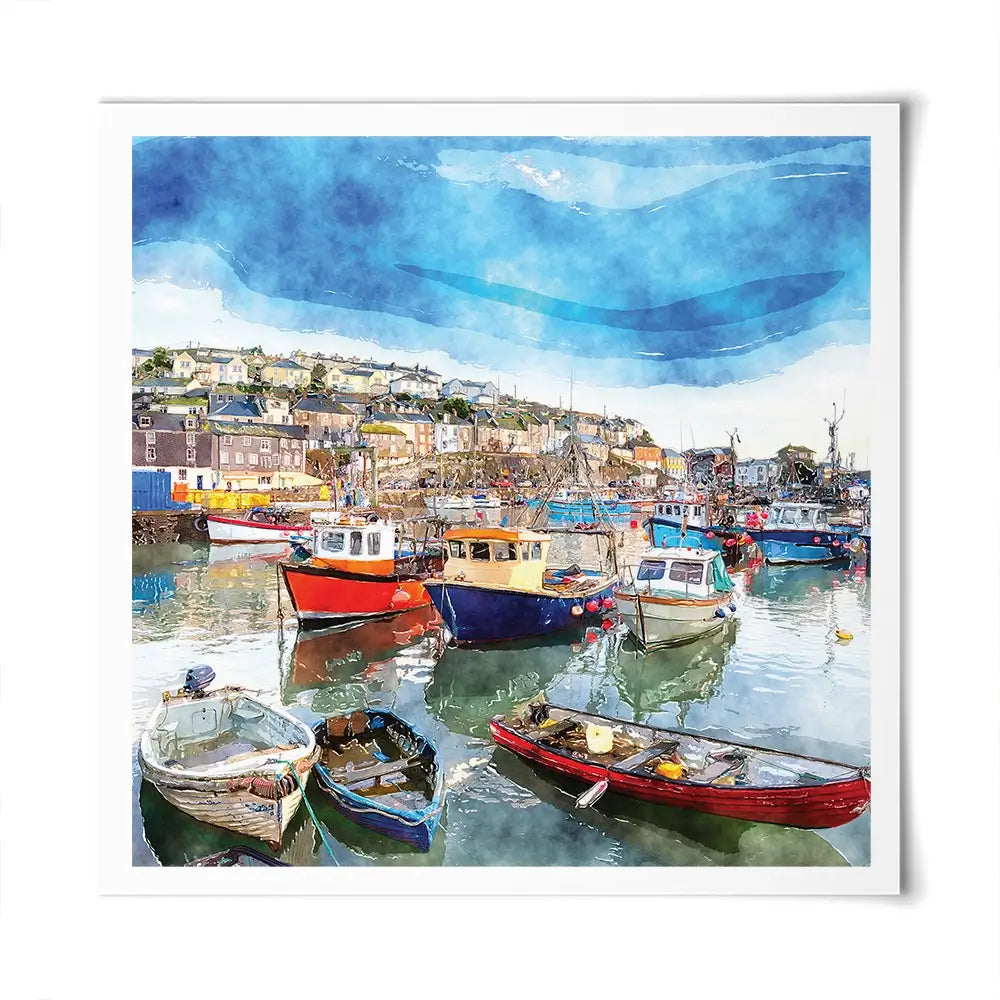 Boat Harbour Square Art Print Boat Harbour Square Art Print wall art product Helen Hotson / Shutterstock