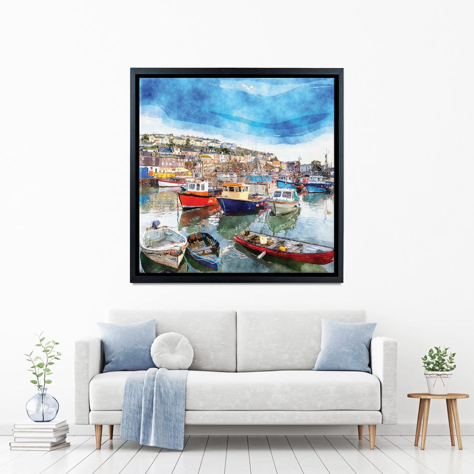 Boat Harbour Square Canvas Print Boat Harbour Square Canvas Print wall art product Helen Hotson / Shutterstock