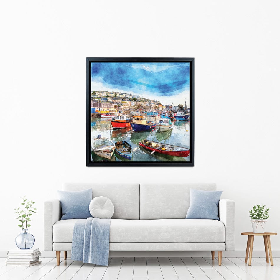 Boat Harbour Square Canvas Print Boat Harbour Square Canvas Print wall art product Helen Hotson / Shutterstock