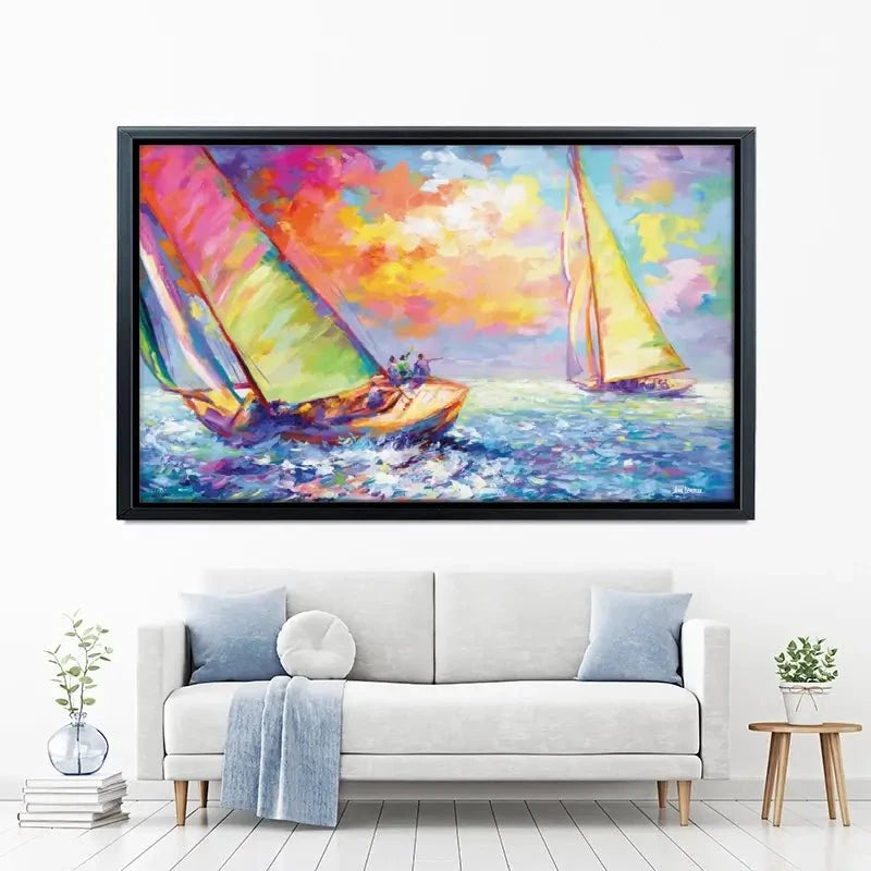 Boat Racing Canvas Print Boat Racing Canvas Print wall art product Leon Devenice