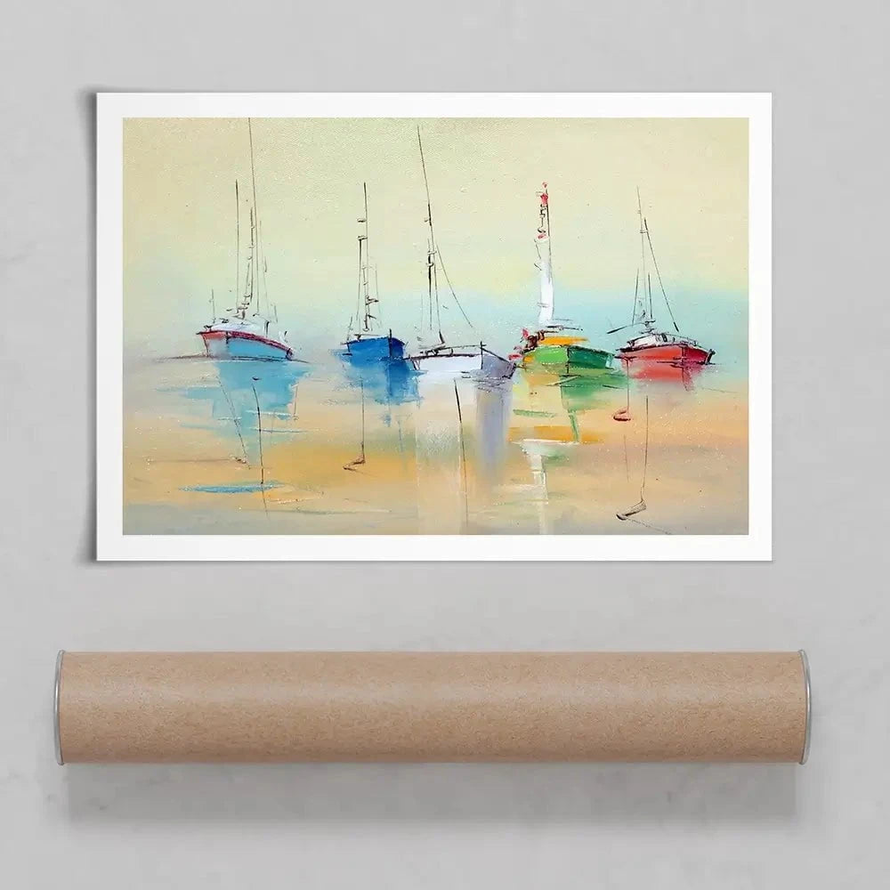 Boats From Afar Art Print Boats From Afar Art Print wall art product Oleksandr Bodnar / Shutterstock