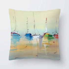 Boats From Afar Cushion Boats From Afar Cushion wall art product Oleksandr Bodnar / Shutterstock