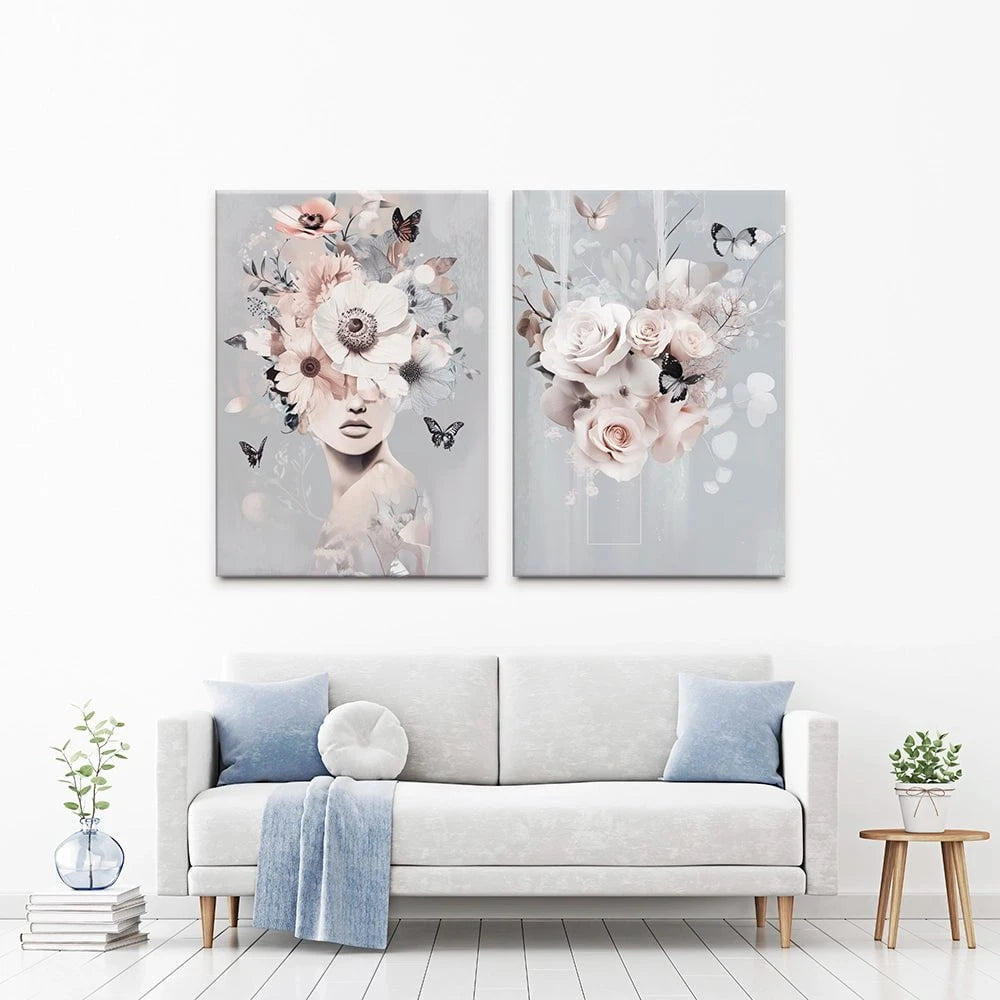 Boho Blue Duo Canvas Print Boho Blue Duo Canvas Print wall art product Isabella Karolewicz