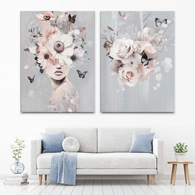 Boho Blue Duo Canvas Print Boho Blue Duo Canvas Print wall art product Isabella Karolewicz