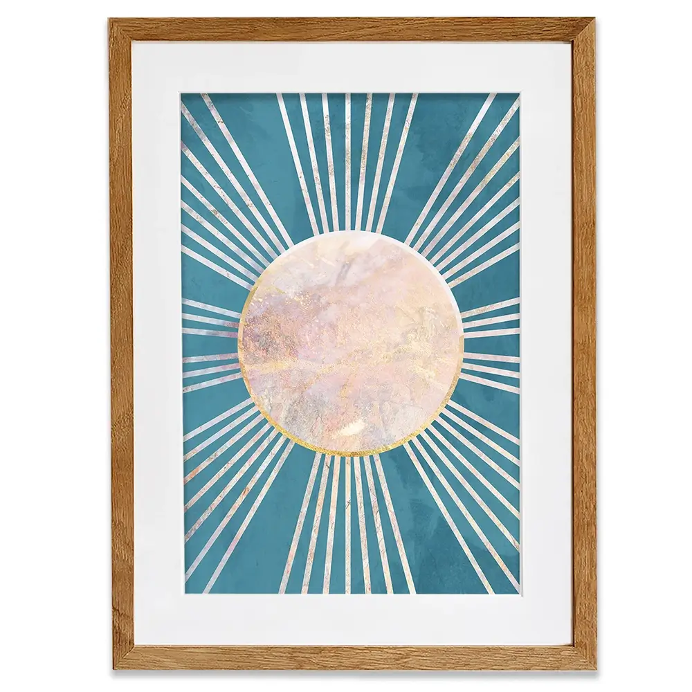 Boho Sun Blue 1 Framed Art Print Boho Sun Blue 1 Framed Art Print wall art product Sarah Manovski