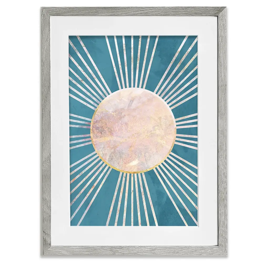 Boho Sun Blue 1 Framed Art Print Boho Sun Blue 1 Framed Art Print wall art product Sarah Manovski