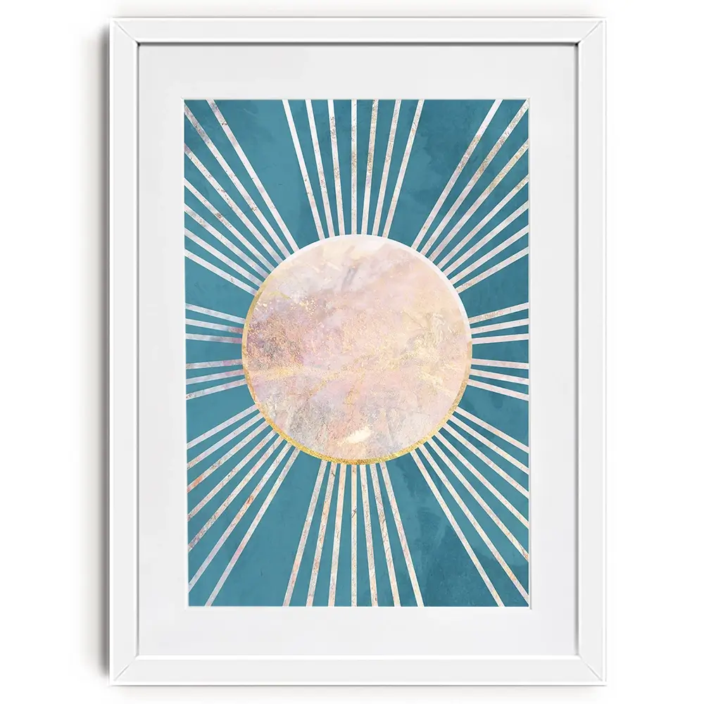 Boho Sun Blue 1 Framed Art Print Boho Sun Blue 1 Framed Art Print wall art product Sarah Manovski