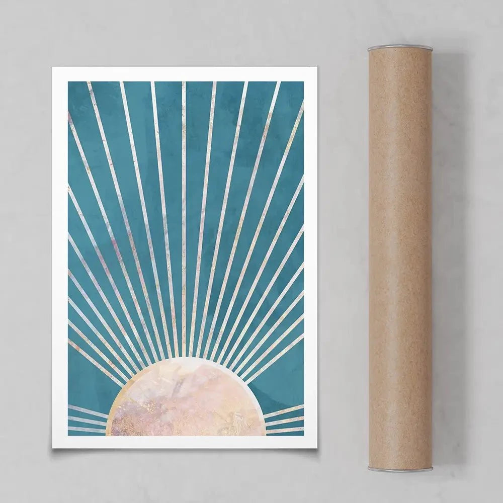 Boho Sun Blue 2 Art Print Boho Sun Blue 2 Art Print wall art product Sarah Manovski