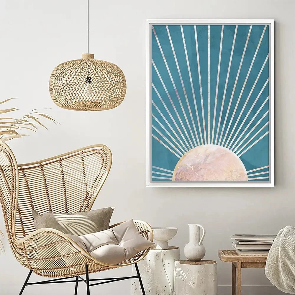 Boho Sun Blue 2 Canvas Print Boho Sun Blue 2 Canvas Print wall art product Sarah Manovski