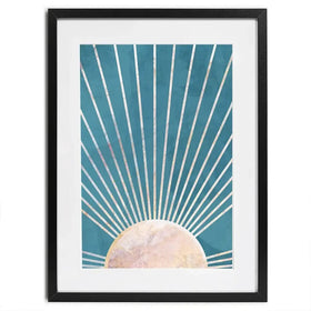Boho Sun Blue 2 Framed Art Print Boho Sun Blue 2 Framed Art Print wall art product Sarah Manovski