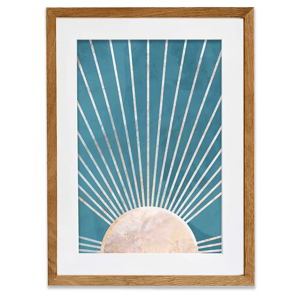 Boho Sun Blue 2 Framed Art Print Boho Sun Blue 2 Framed Art Print wall art product Sarah Manovski