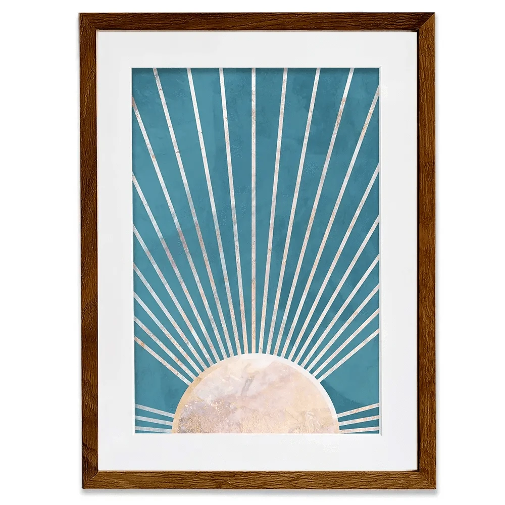Boho Sun Blue 2 Framed Art Print Boho Sun Blue 2 Framed Art Print wall art product Sarah Manovski