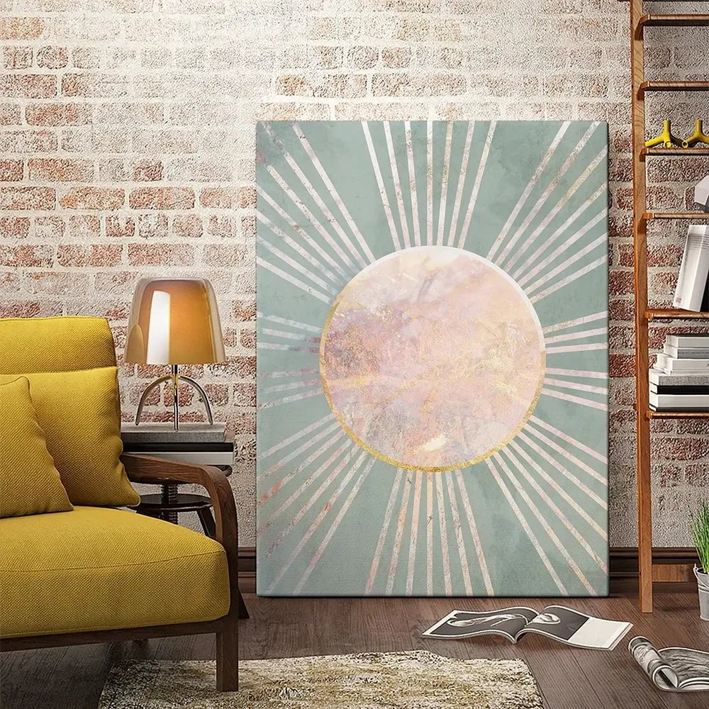 Boho Sun Pale Green 1 Canvas Print Boho Sun Pale Green 1 Canvas Print wall art product Sarah Manovski