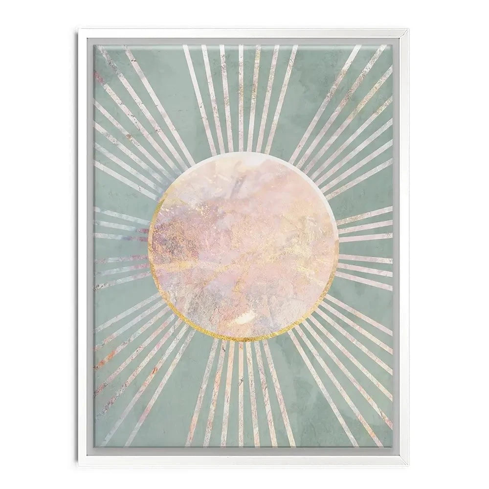 Boho Sun Pale Green 1 Canvas Print Boho Sun Pale Green 1 Canvas Print wall art product Sarah Manovski