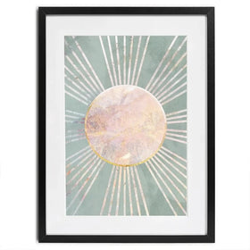 Boho Sun Pale Green 1 Framed Art Print Boho Sun Pale Green 1 Framed Art Print wall art product Sarah Manovski
