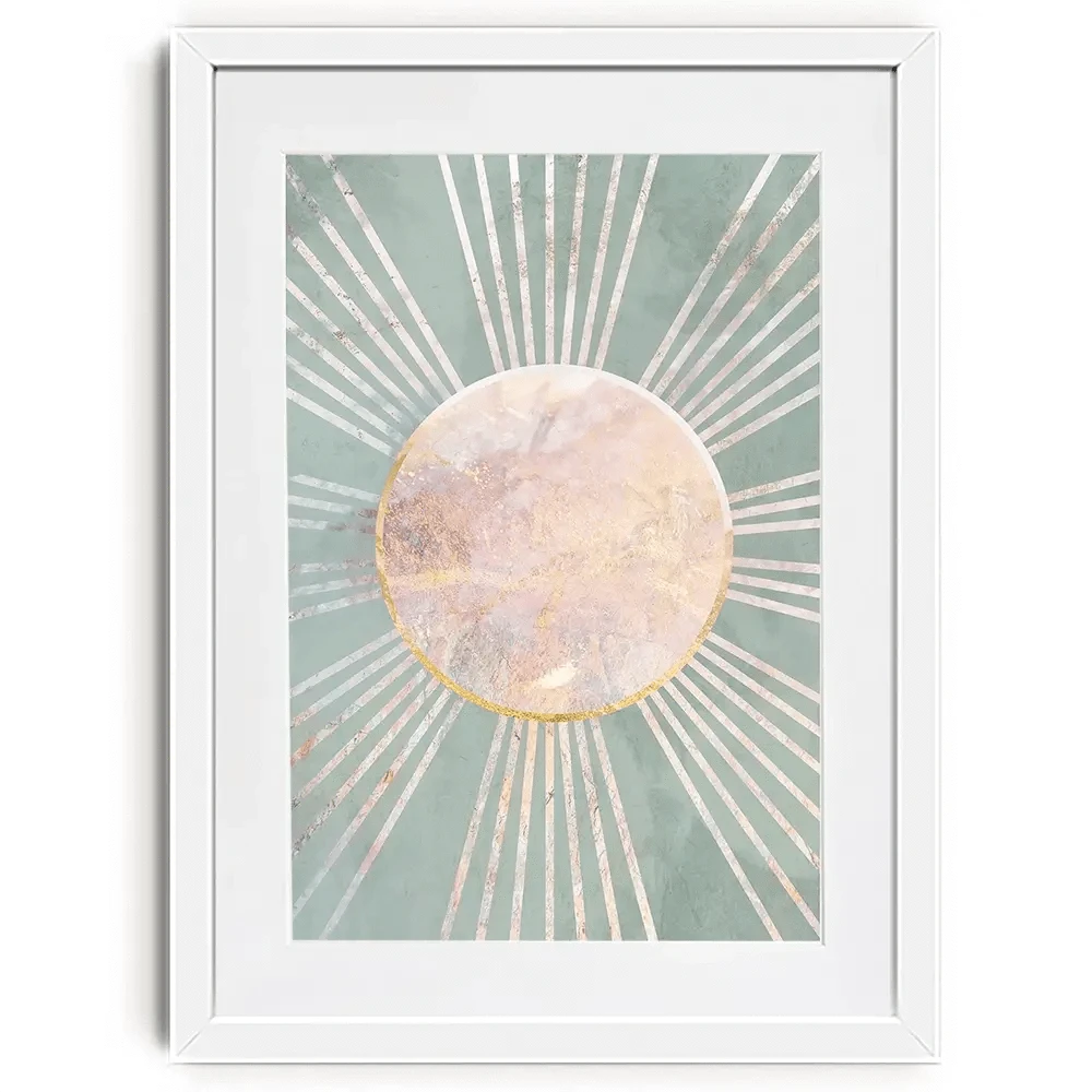 Boho Sun Pale Green 1 Framed Art Print Boho Sun Pale Green 1 Framed Art Print wall art product Sarah Manovski