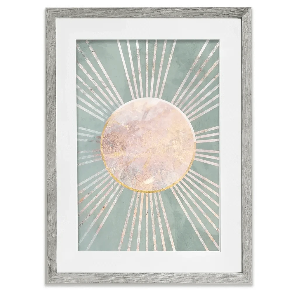 Boho Sun Pale Green 1 Framed Art Print Boho Sun Pale Green 1 Framed Art Print wall art product Sarah Manovski