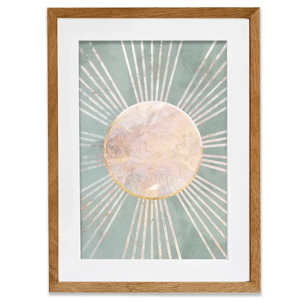 Boho Sun Pale Green 1 Framed Art Print Boho Sun Pale Green 1 Framed Art Print wall art product Sarah Manovski