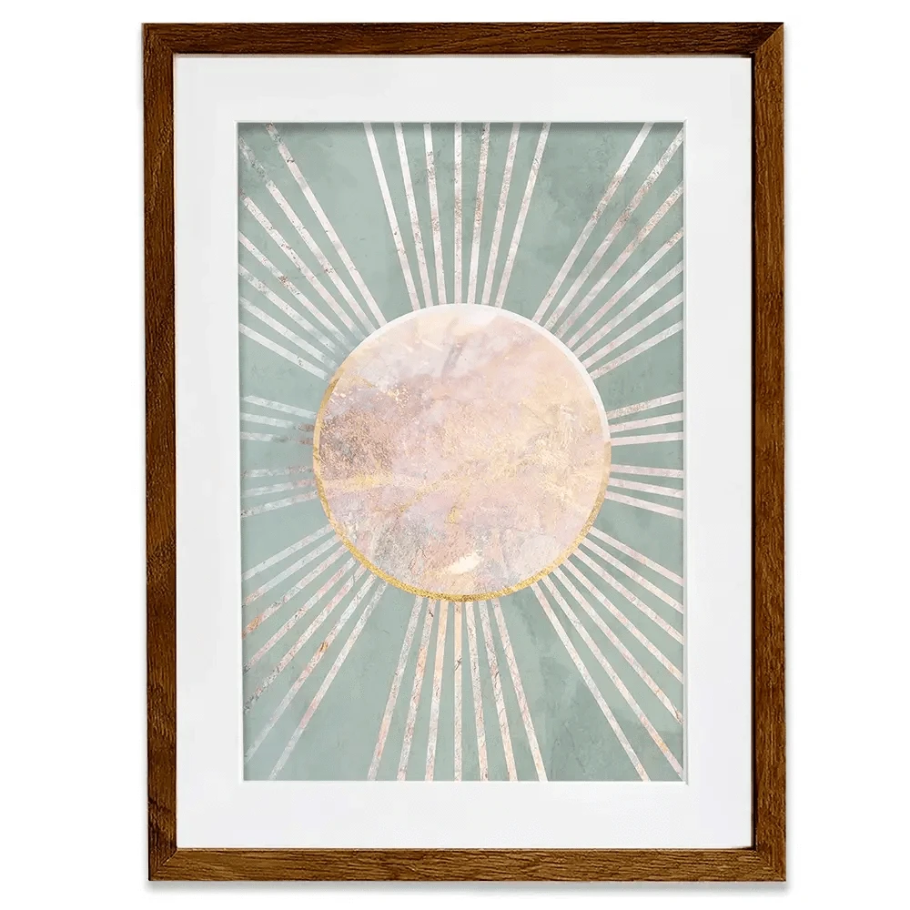 Boho Sun Pale Green 1 Framed Art Print Boho Sun Pale Green 1 Framed Art Print wall art product Sarah Manovski