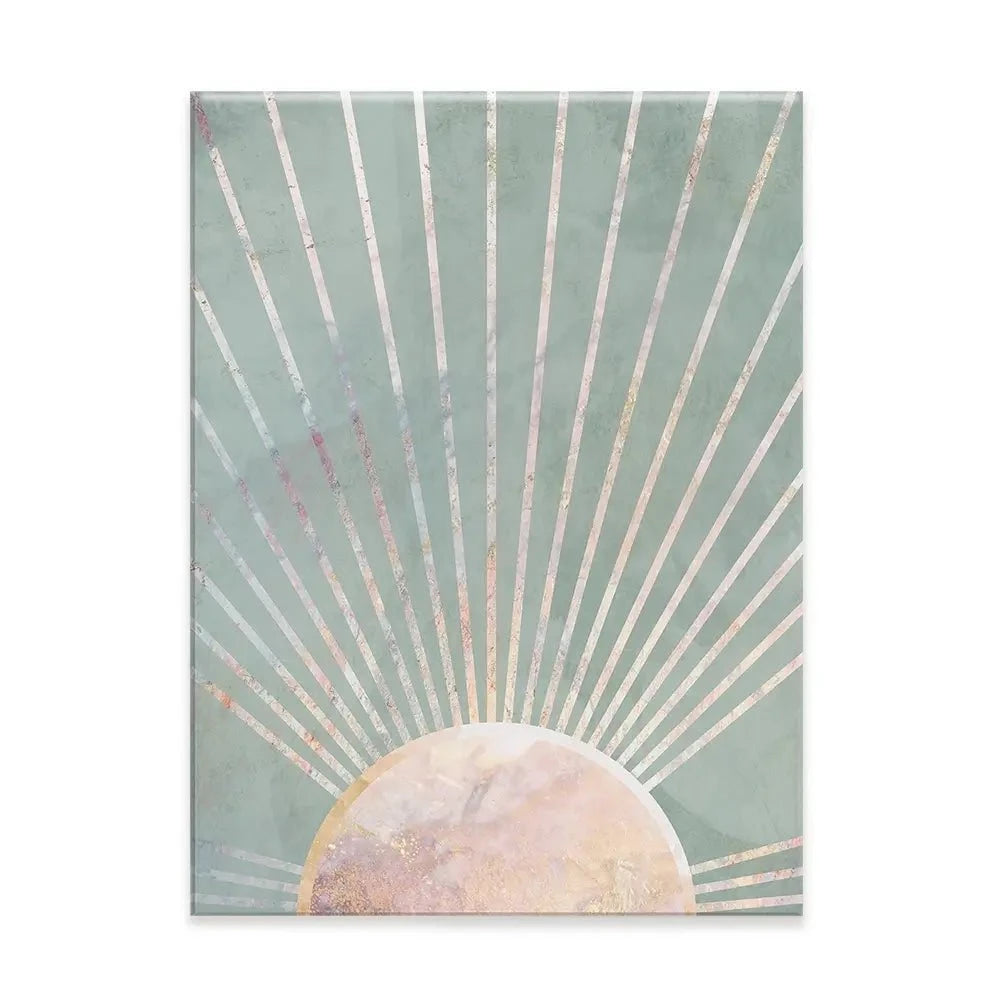 Boho Sun Pale Green 2 Canvas Print Boho Sun Pale Green 2 Canvas Print wall art product Sarah Manovski