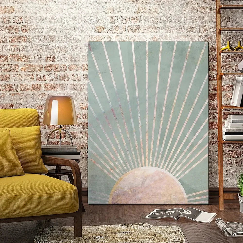 Boho Sun Pale Green 2 Canvas Print Boho Sun Pale Green 2 Canvas Print wall art product Sarah Manovski