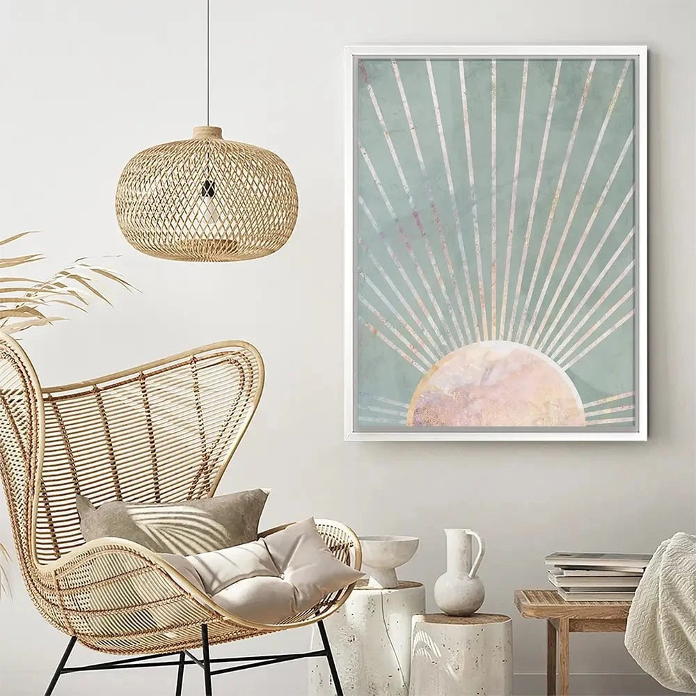 Boho Sun Pale Green 2 Canvas Print Boho Sun Pale Green 2 Canvas Print wall art product Sarah Manovski