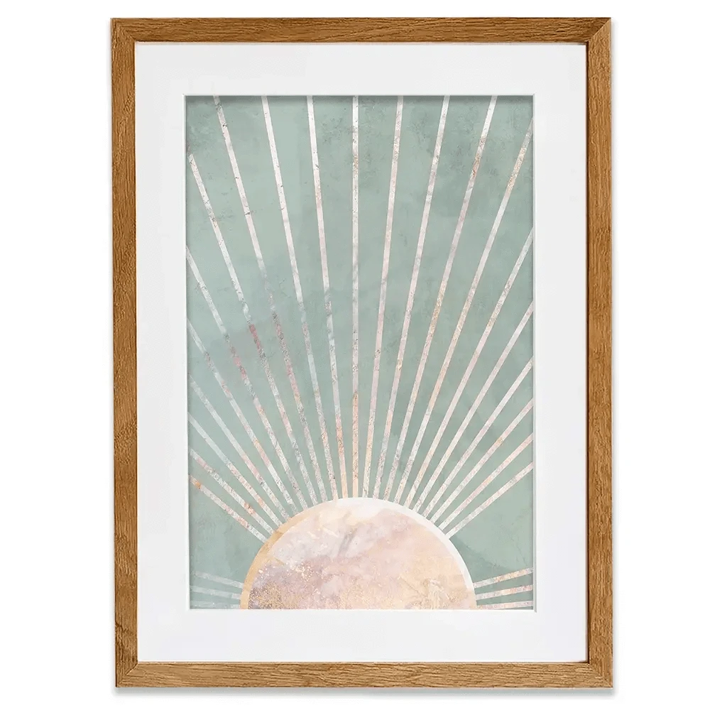Boho Sun Pale Green 2 Framed Art Print Boho Sun Pale Green 2 Framed Art Print wall art product Sarah Manovski