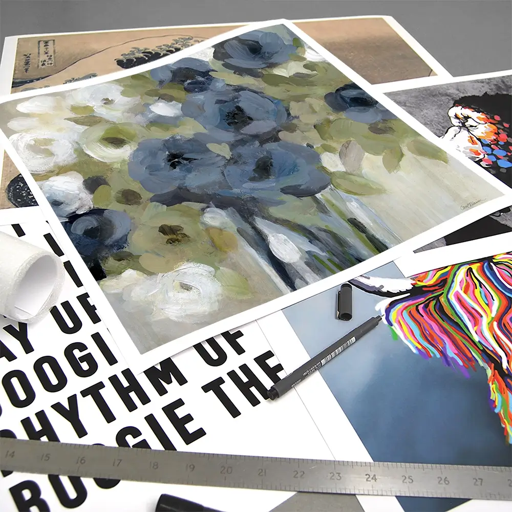 Bold Blues Square Art Print Bold Blues Square Art Print wall art product Carol Robinson