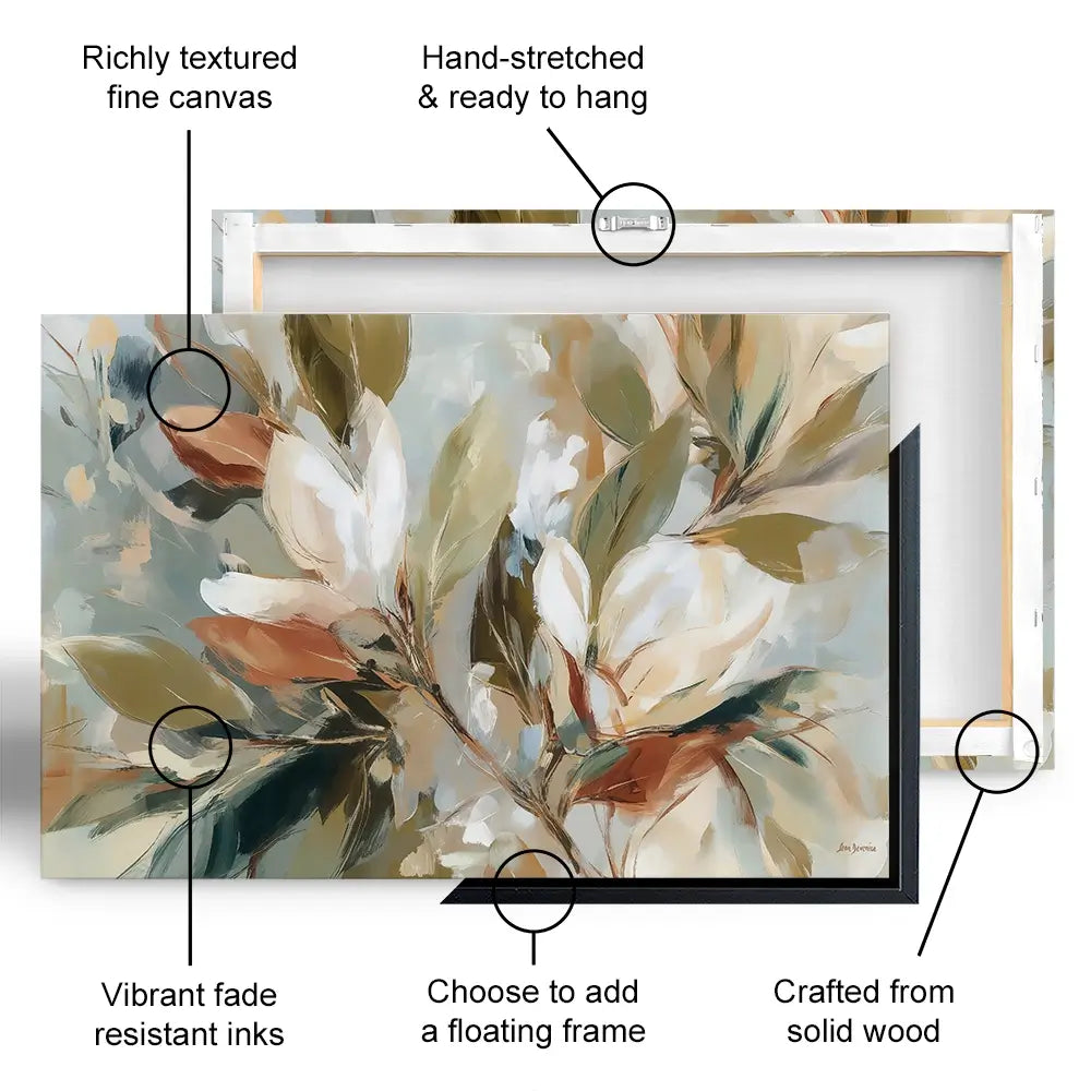 Botanical Composition In Soft Earth Tones Canvas Print Botanical Composition In Soft Earth Tones Canvas Print wall art product Leon Devenice