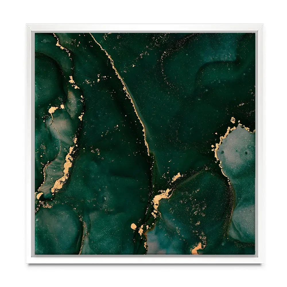 Bottle Green Marble 2 Square Canvas Print Bottle Green Marble 2 Square Canvas Print wall art product Art Print Shop