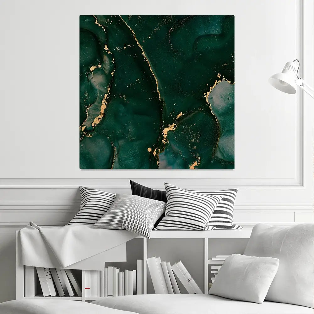 Bottle Green Marble 2 Square Canvas Print Bottle Green Marble 2 Square Canvas Print wall art product Art Print Shop