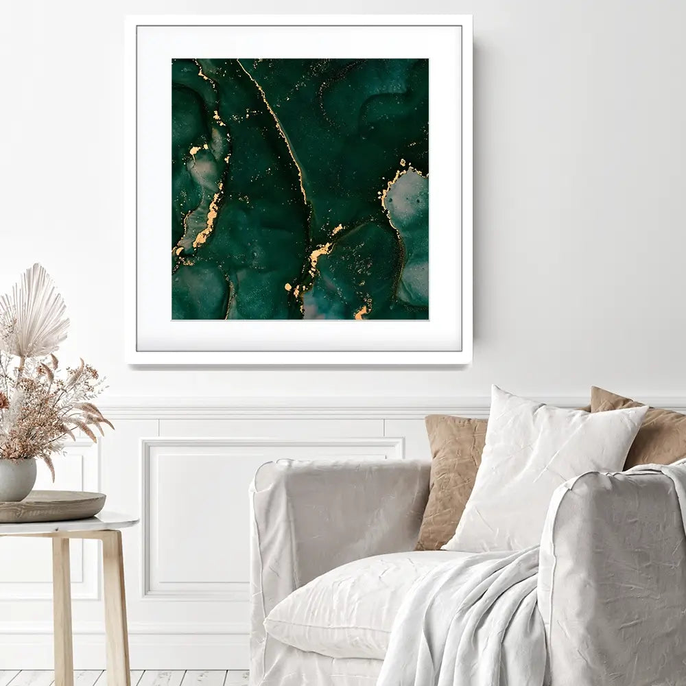 Bottle Green Marble 2 Square Framed Art Print Bottle Green Marble 2 Square Framed Art Print wall art product Art Print Shop