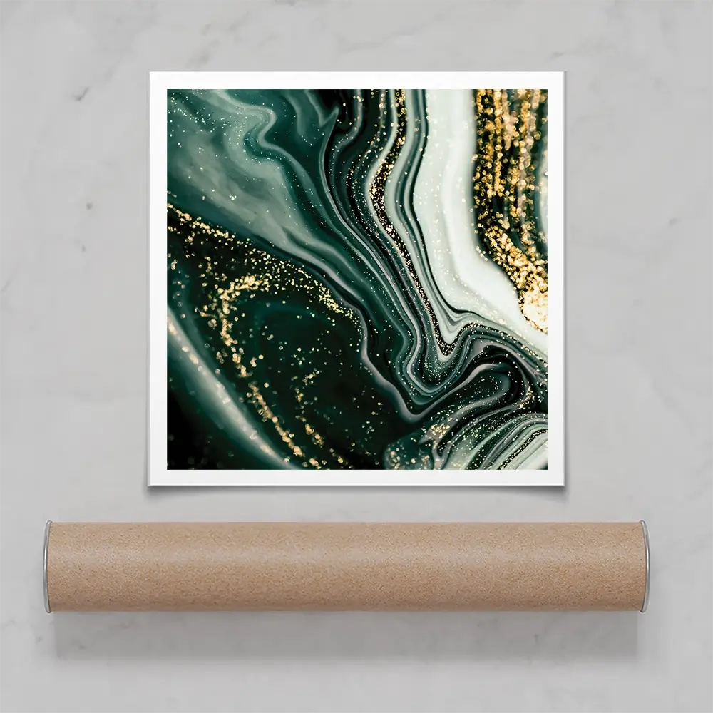 Bottle Green Marble Square Art Print Bottle Green Marble Square Art Print wall art product Art Print Shop