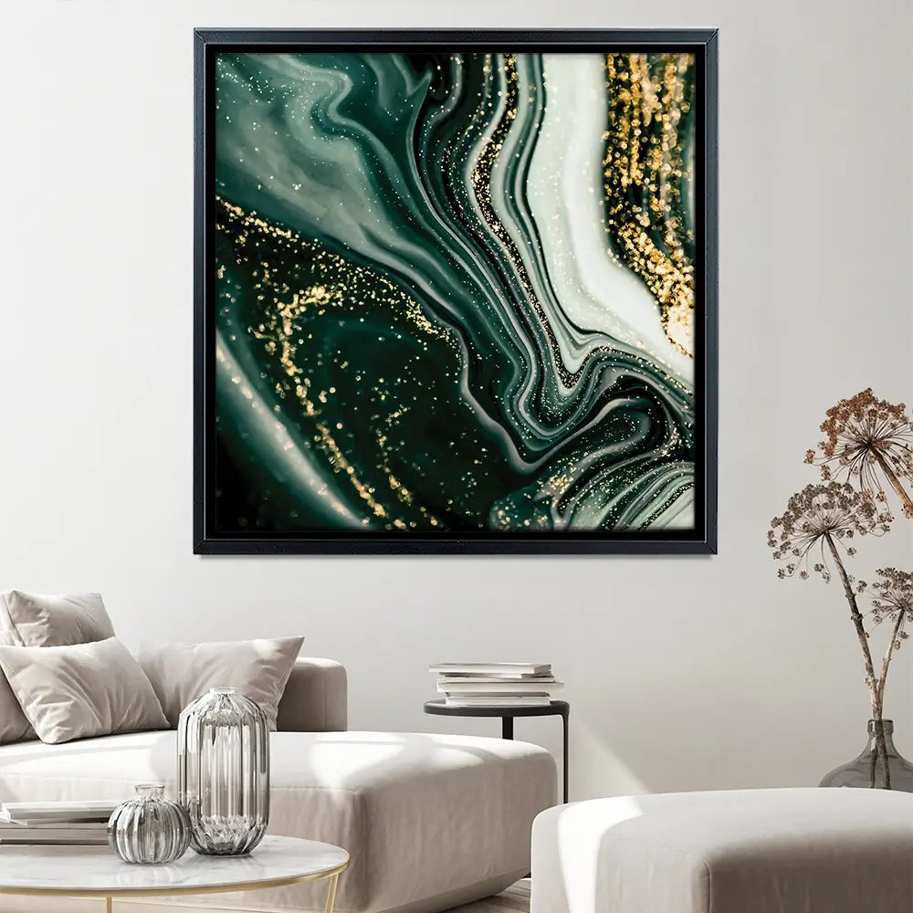 Bottle Green Marble Square Canvas Print Bottle Green Marble Square Canvas Print wall art product Art Print Shop