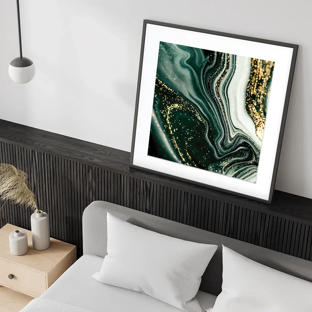 Bottle Green Marble Square Framed Art Print Bottle Green Marble Square Framed Art Print wall art product Art Print Shop