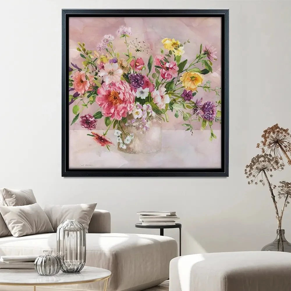 Bouquet Blooms Square Canvas Print Bouquet Blooms Square Canvas Print wall art product Carol Robinson