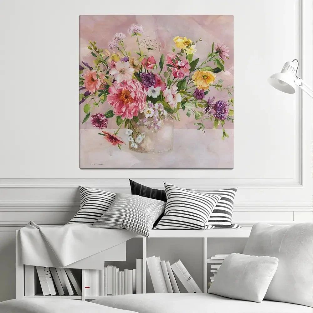 Bouquet Blooms Square Canvas Print Bouquet Blooms Square Canvas Print wall art product Carol Robinson