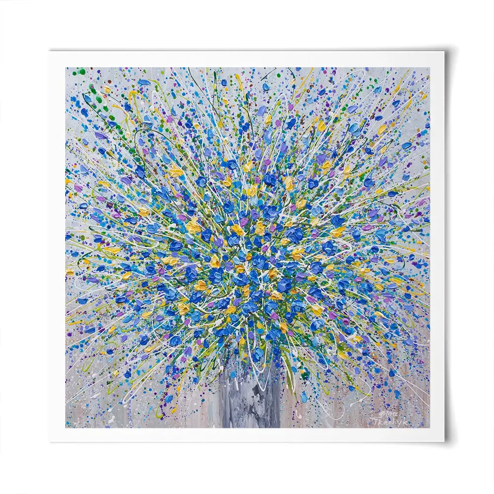 Bouquet Of Blue Flowers Square Art Print Bouquet Of Blue Flowers Square Art Print wall art product Olga Tkachyk