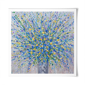 Bouquet Of Blue Flowers Square Art Print Bouquet Of Blue Flowers Square Art Print wall art product Olga Tkachyk