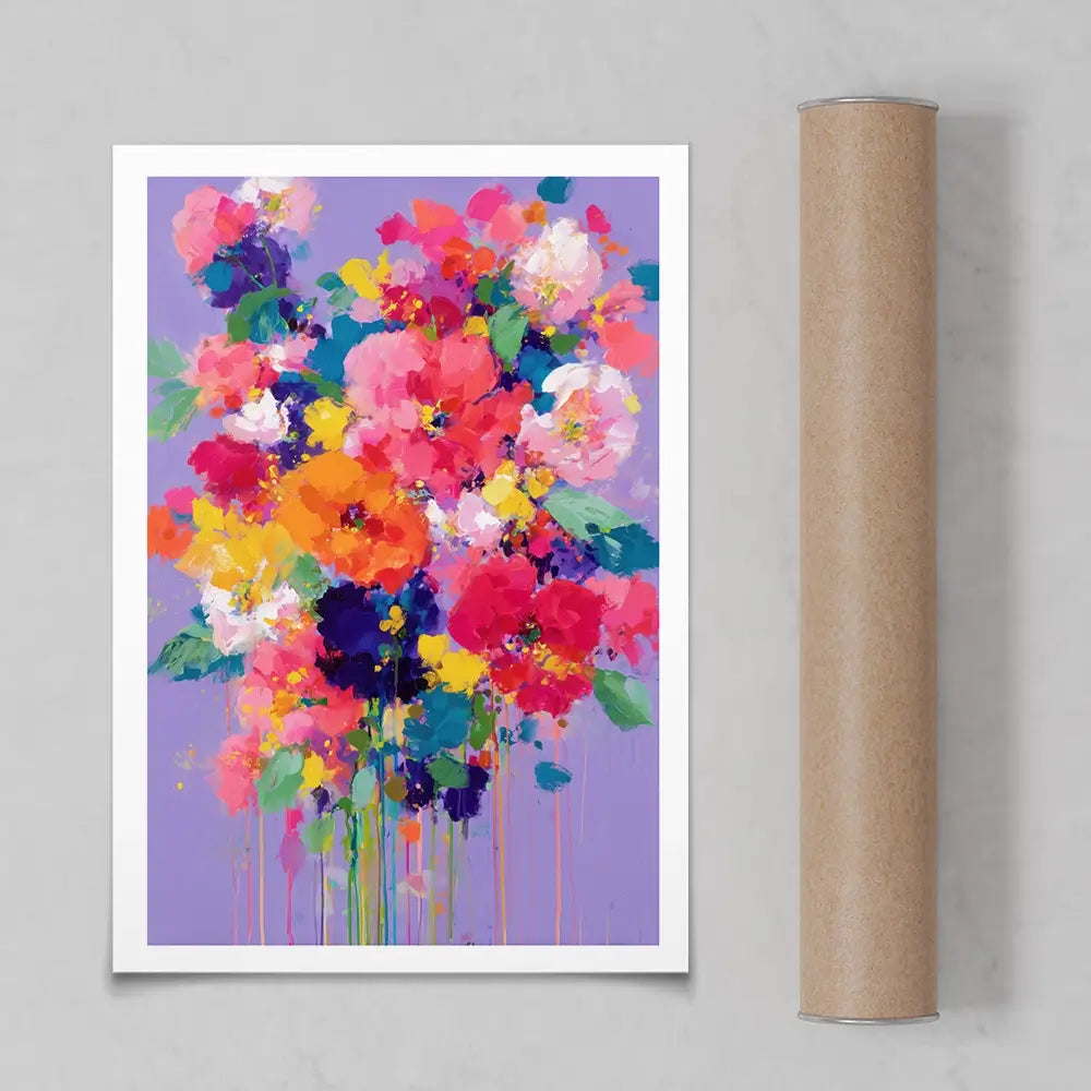 Bouquet On Lavender Art Print Bouquet On Lavender Art Print wall art product Chromatic Storm Studio