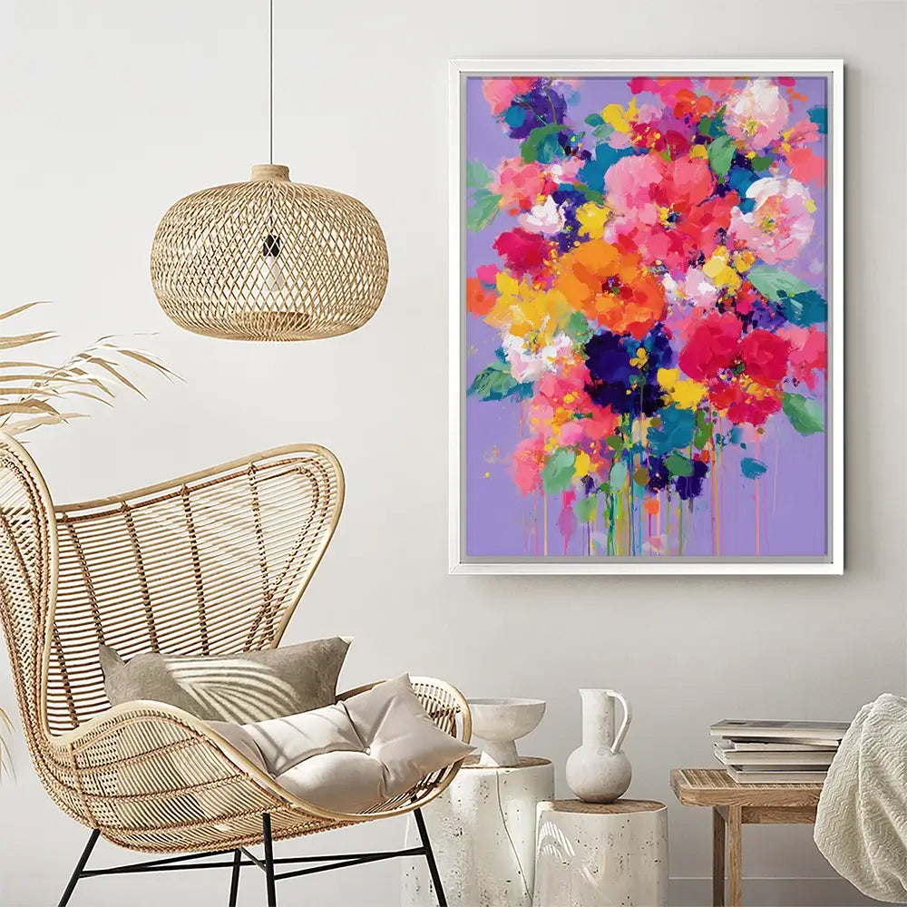 Bouquet On Lavender Canvas Print Bouquet On Lavender Canvas Print wall art product Chromatic Storm Studio